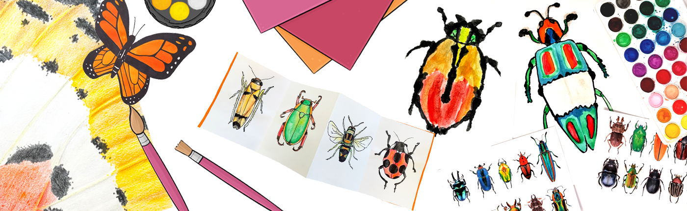 Australian Aboriginal Art Bugs and Beetle Banner - Large
