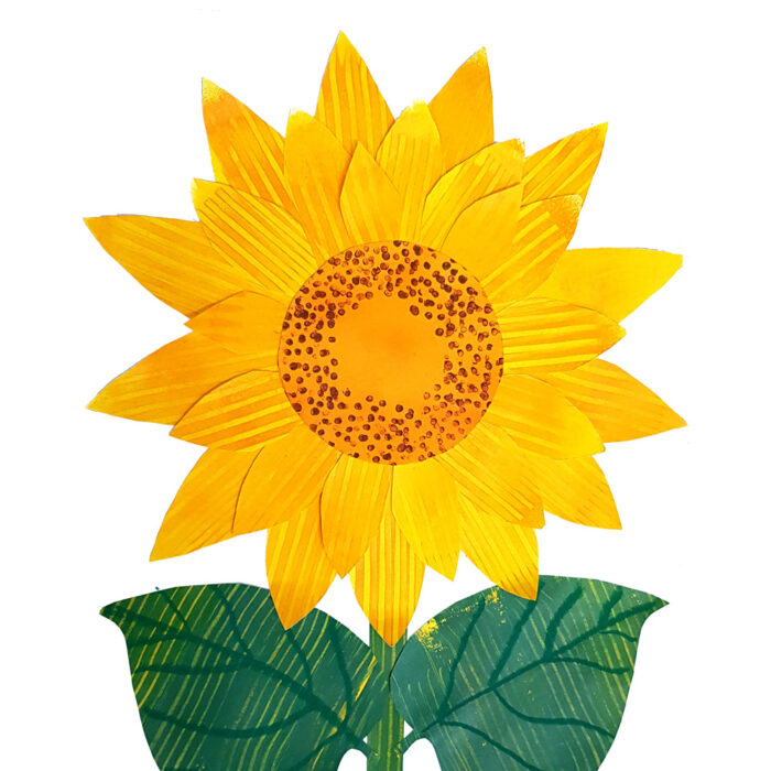 Sunflower Artwork from Flowers Art Lesson for K-2