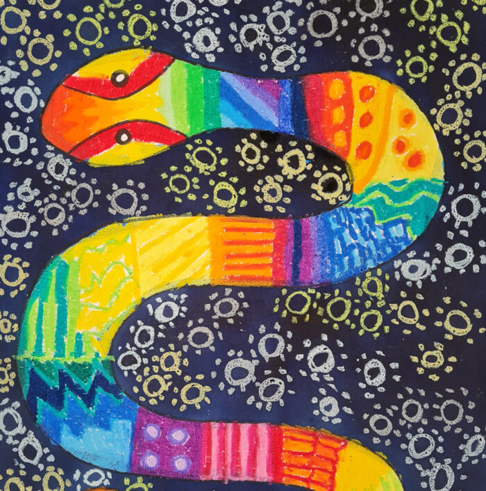 Aboriginal Art Lesson - Rainbow Snake Drawing